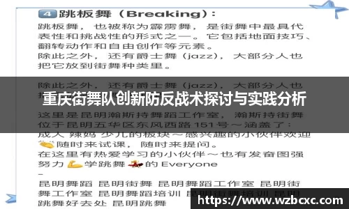 重庆街舞队创新防反战术探讨与实践分析